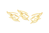 Gold Face Charm, 2 Gold Plated Brass Face Charms With 1 Loop, Pendants, Earrings, Findings (50x25x1mm) D0624