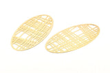 Gold Earring Charm, Gold Plated Brass Textured Oval Earring Charms Pendants With 1 Hole, Findings (75x38mm) E488