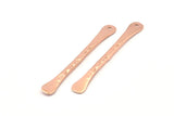 Rose Gold Paddle Charm, 2 Hammered Rose Gold Plated Brass Paddle Charms With 1 Hole, Earrings, Findings (49x5x2mm) N0798 Q0811