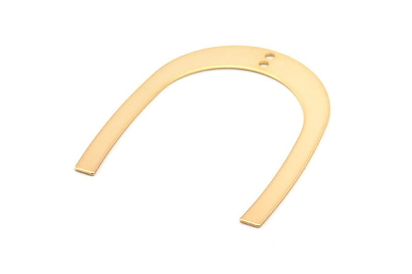 Gold Geometric Charm, 4 Gold Plated Brass U Shaped Pendants With 2 Holes, Charms, Findings (42x35x0.50mm) E590 Q0945