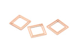 Kare Pirinç Charm, 1 Delikli 6 Gül Altın Kaplama Pirinç Kare Bağlantı Parçası (21x0,80 mm) D874