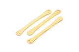 Gold Paddle Charm, 2 Hammered Gold Plated Brass Paddle Charms With 1 Hole, Earrings, Findings (49x5x2mm) N0798 Q0811