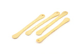 Gold Paddle Charm, 2 Hammered Gold Plated Brass Paddle Charms With 1 Hole, Earrings, Findings (49x5x2mm) N0798 Q0811