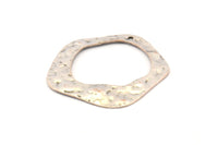 Silver Circle Charm, 8 Antique Silver Plated Brass Hammered Circle Charms With 1 Hole, Earrings, Findings (31x30x0.60mm) D0676