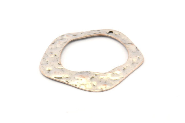 Silver Circle Charm, 8 Antique Silver Plated Brass Hammered Circle Charms With 1 Hole, Earrings, Findings (31x30x0.60mm) D0676