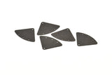 Siyah Geometrik Charm, 4 Delikli 12 Oksitlenmiş Siyah Pirinç Dokulu Fan Bağlantısı, Küpeler, Bulgular (18x26x0,60mm) D901 S970