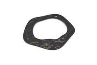 Siyah Daire Charm, 1 Delikli 8 Oksitlenmiş Siyah Pirinç Çekiçlenmiş Daire Charm, Küpeler, Bulgular (31x30x0,60 mm) D0676 S1018