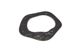 Siyah Daire Charm, 1 Delikli 8 Oksitlenmiş Siyah Pirinç Çekiçlenmiş Daire Charm, Küpeler, Bulgular (31x30x0,60 mm) D0676 S1018