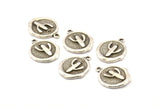 Silver Cactus Charm, 2 Antique Silver Plated Brass Cactus Charm Earrings With 1 Loop, Pendants, Findings (16x18mm) N0885
