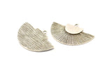 Silver Medal Charm, Antique Silver Plated Brass Badge Charm Pendants With 1 Loop, Earrings, Findings (35x20mm) N0791