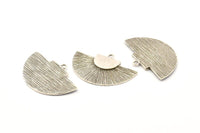 Silver Medal Charm, Antique Silver Plated Brass Badge Charm Pendants With 1 Loop, Earrings, Findings (35x20mm) N0791