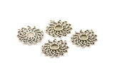 Silver Ivy Charm, 2 Antique Silver Plated Brass Ivy Charms With 1 Loop, Pendants, Earrings (27mm) N0807