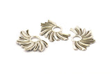 Silver Sun Charm, 2 Antique Silver Plated Brass Sunshine Charms, Pendants, Earrings, Findings  (30x19mm) N0805