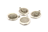 Silver Leaf Charm, 2 Antique Silver Plated Brass Leaf Charm Earrings With 1 Loop, Pendants, Findings (16x18mm) N0887