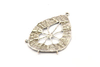 Silver Spider Charm, Antique Silver Plated Brass Spider Web Charms With 4 Loops, Pendants, Earrings (57x37x1mm) N0725