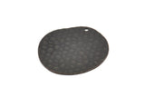 Siyah Yuvarlak Charm, 1 Delikli 4 Oksitlenmiş Siyah Pirinç Dokulu Yuvarlak Damgalama Boşluğu, Küpeler, Kolye Uçları (29x28x0,60 mm) D0826 S986