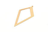 Gold Diamond Charm, 2 Gold Plated Brass Rhombus Charms With 1 Loop, Pendants, Earrings, Findings (52x26x0,60mm) D853 Q0591