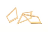Gold Diamond Charm, 2 Gold Plated Brass Rhombus Charms With 1 Loop, Pendants, Earrings, Findings (52x26x0,60mm) D853 Q0591