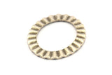 Silver Oval Charm, 4 Antique Silver Plated Brass Wavy Oval Connectors Without Hole, Findings (28x33x1mm) D894