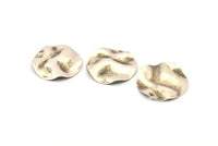 Silver Wavy Disc, 6 Antique Silver Plated Brass Wavy Discs With 1 Hole, Earrings, findings (25x0.60mm) D0774