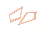 Rose Gold Diamond Charm, 2 Rose Gold Plated Brass Rhombus Charms With 1 Loop, Pendants, Earrings, Findings (52x26x0,60mm) D853 Q0591