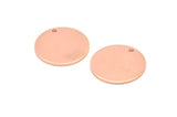 Rose Gold Round Tag, 2 Rose GoldPlated Brass Textured Round Stamping Blanks With 1 Hole, Charms, Pendants, Findings (18x1mm) D0815