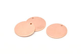 Rose Gold Round Tag, 2 Rose GoldPlated Brass Textured Round Stamping Blanks With 1 Hole, Charms, Pendants, Findings (18x1mm) D0815