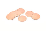 Rose Gold Round Tag, 2 Rose GoldPlated Brass Textured Round Stamping Blanks With 1 Hole, Charms, Pendants, Findings (18x1mm) D0815