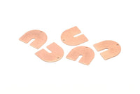 U Shaped Charm, 6 Rose Gold Plated Brass Textured U Shaped Charms With 1 Hole, Earrings, Findings (16x17x0.60mm) D905