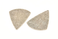 Silver Triangle Charm, 4 Antique Silver Plated Brass Textured Triangle Charms With 1 Hole, Earrings, Findings (43x31x0.60mm) D0722 H0852