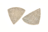 Silver Triangle Charm, 4 Antique Silver Plated Brass Textured Triangle Charms With 1 Hole, Earrings, Findings (43x31x0.60mm) D0722 H0852