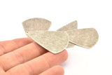 Silver Triangle Charm, 4 Antique Silver Plated Brass Textured Triangle Charms With 1 Hole, Earrings, Findings (43x31x0.60mm) D0722 H0852