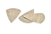 Silver Triangle Charm, 4 Antique Silver Plated Brass Textured Triangle Charms With 1 Hole, Earrings, Findings (43x31x0.60mm) D0722 H0852