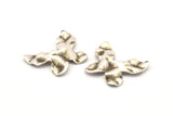 Silver Butterfly Charm, 10 Antique Silver Plated Brass Butterfly Charms With 1 Hole, Earrings, Findings (25x20x0.60mm) D0731