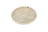 Silver Round Tag, 2 Antique Silver Plated Brass Textured Round Stamping Blanks With 1 Hole, Charms, Pendants, Findings (30x1mm) D0810