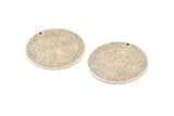 Silver Round Tag, 2 Antique Silver Plated Brass Textured Round Stamping Blanks With 1 Hole, Charms, Pendants, Findings (30x1mm) D0810