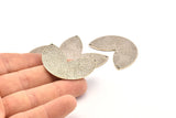 Silver Ethnic Pendant, Antique Silver Plated Brass Geometric Pendants With 2 Holes, Findings (39x29x0.80mm) N0929