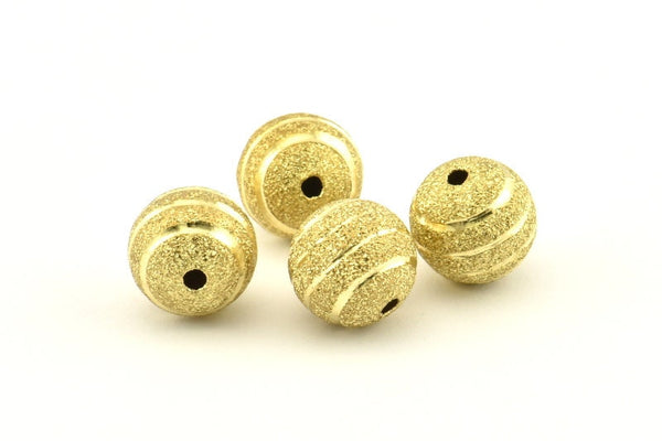 Brass Ball Bead, 24 Raw Brass Spacer Beads, Findings (12mm) D1238