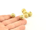 Brass Ball Bead, 24 Raw Brass Spacer Beads, Findings (12mm) D1238
