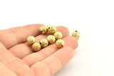 Brass Ball Bead, 24 Raw Brass Spacer Beads, Findings (8mm) D966