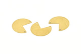 Brass Geometric Charm, 24 Raw Brass Pizza Slice Charms With 2 Holes, Pendants, Connectors (20x17x0.50mm) D1219