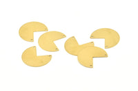 Brass Geometric Charm, 24 Raw Brass Pizza Slice Charms With 2 Holes, Pendants, Connectors (20x17x0.50mm) D1219