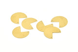 Brass Geometric Charm, 24 Raw Brass Pizza Slice Charms With 2 Holes, Pendants, Connectors (20x17x0.50mm) D1219