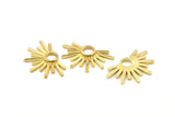 Brass Badge Charm, Raw Brass Rosette Charms, Pendants, Earrings, Findings (33x20mm) N0946