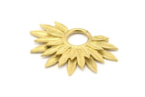Brass Sunflower Charm, Raw Brass Flower Charms, Pendants, Earrings, Findings (38x24mm) N0947