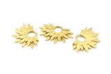 Brass Sunflower Charm, Raw Brass Flower Charms, Pendants, Earrings, Findings (38x24mm) N0947