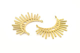 Moon Phases Pendant, Raw Brass Crescent Pendants With 2 Loops, Earring Findings (39x18x1mm) N0950