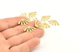 Brass Sun Blank, 50 Raw Brass Rising Sun Flag Blanks, Findings (20x12x0.60mm) D960