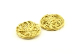 Brass Round Charm, 4 Raw Brass Wire Charms, Earrings, Findings (25mm) D1251
