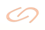 Rose Gold Geometric Charm, 4 Rose Gold Plated Brass U Shaped Pendants With 2 Holes, Charms, Findings (42x35x0.50mm) E590 Q0945